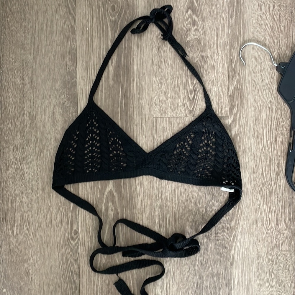 2 piece black woven swim cover up set
